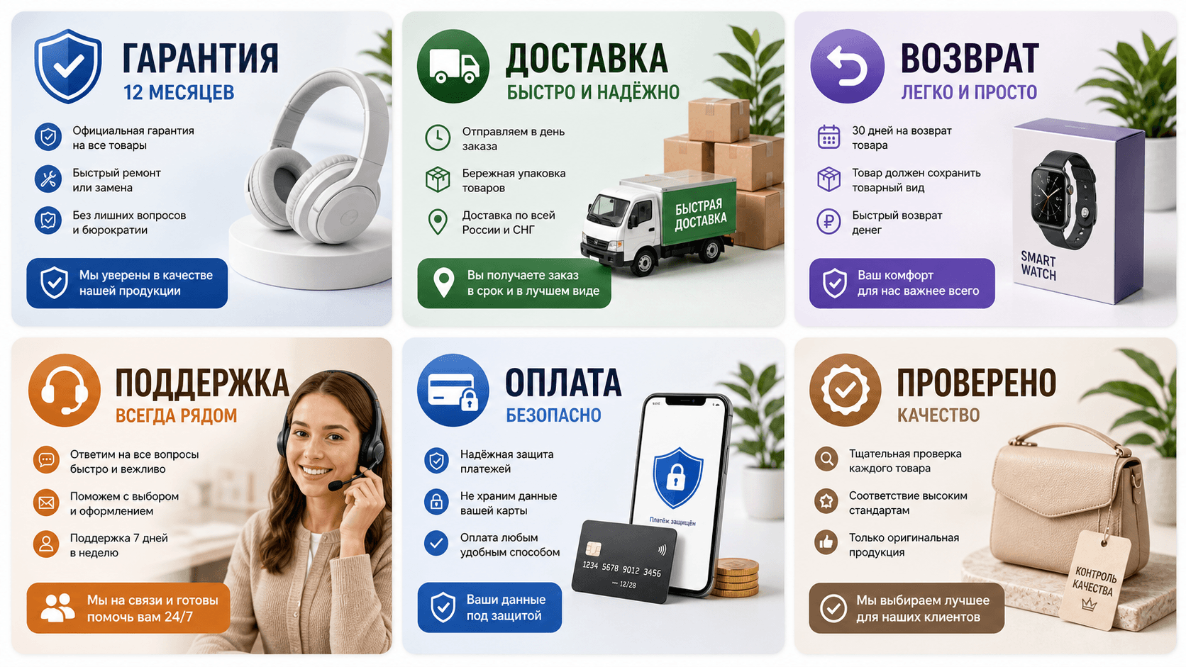 Гарантия, доставка, возврат